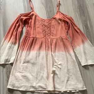 Woman’s Boho style Coral Ombre Cotton Top